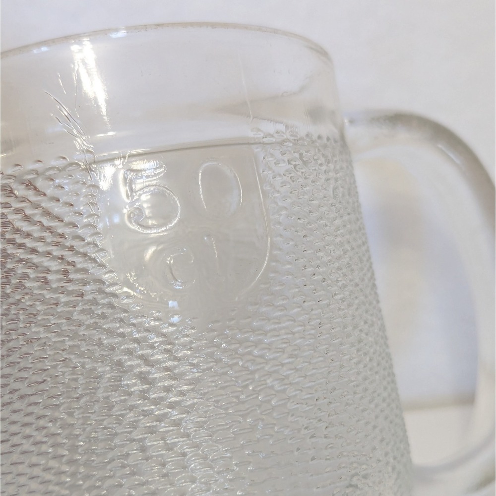 Iittala Krouvi 50cl Textured Clear Beer Glass Stein Cup w/Handle Made in Finland - Picture 3 of 8